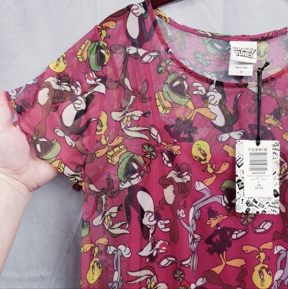 Torrid Looney Tunes Mesh BodyCon Dress Club Rave Punk - Picture 6 of 8